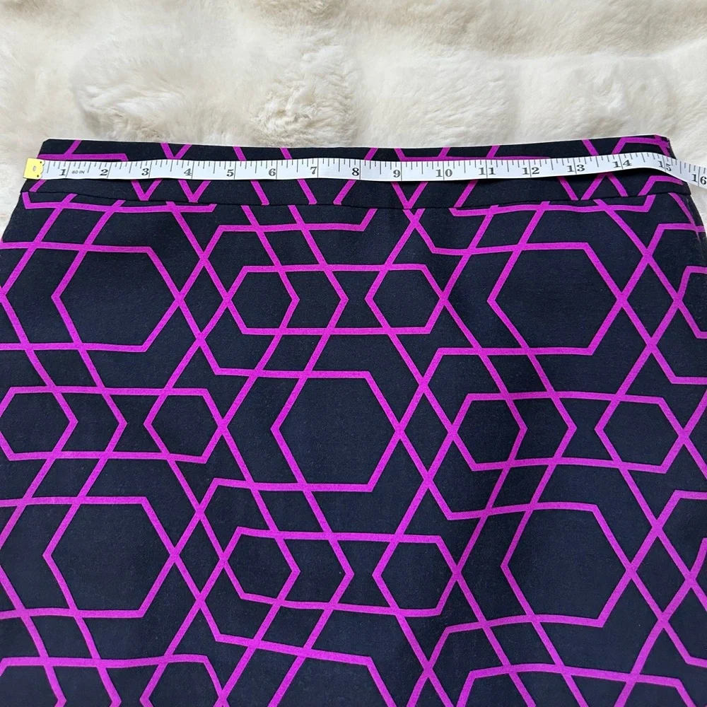 Elegant J. Crew Wool+Silk Geometric Print Pencil Skirt - 4 (S,M)